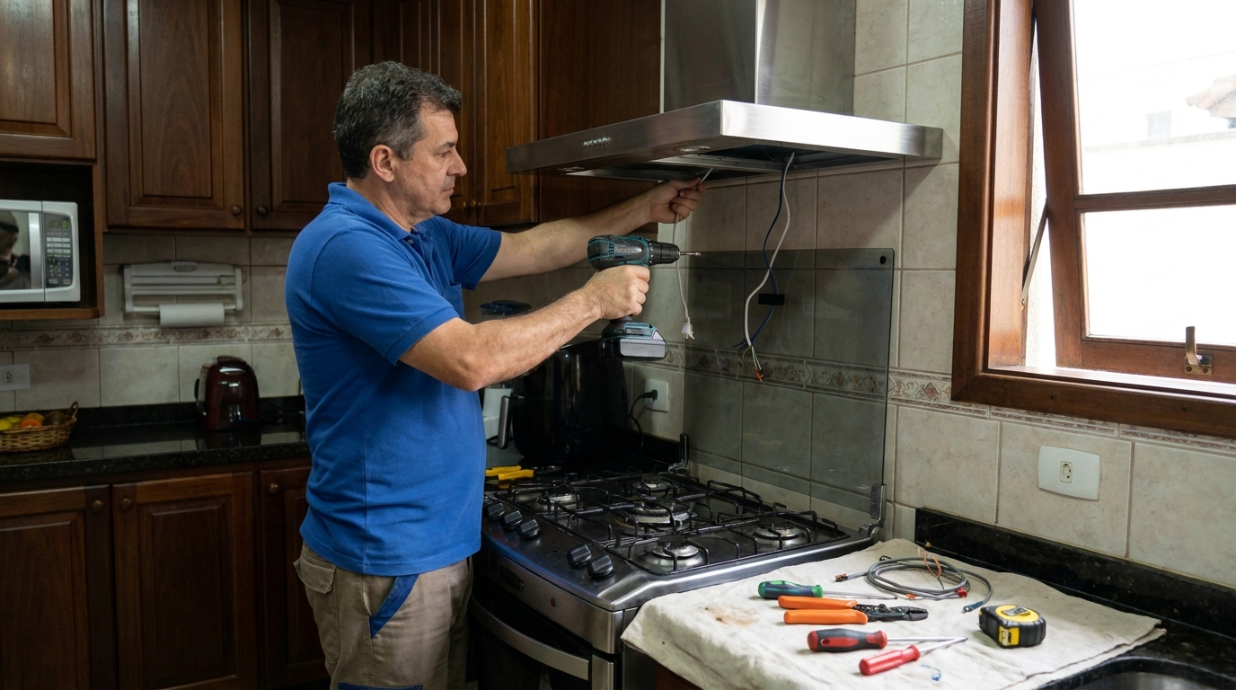 Instalacao de coifa e exaustor residencial em Belém‑PA